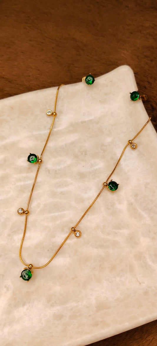 Emerald Luxe Harmony Necklace Set