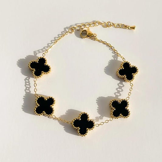 Adjustable Clover Charm Bracelet for Women & Girls
