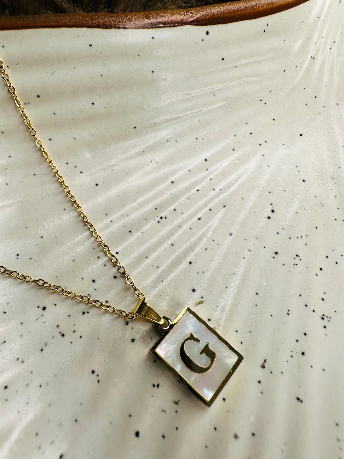Necklace gOlden anti tarnish alphabet G