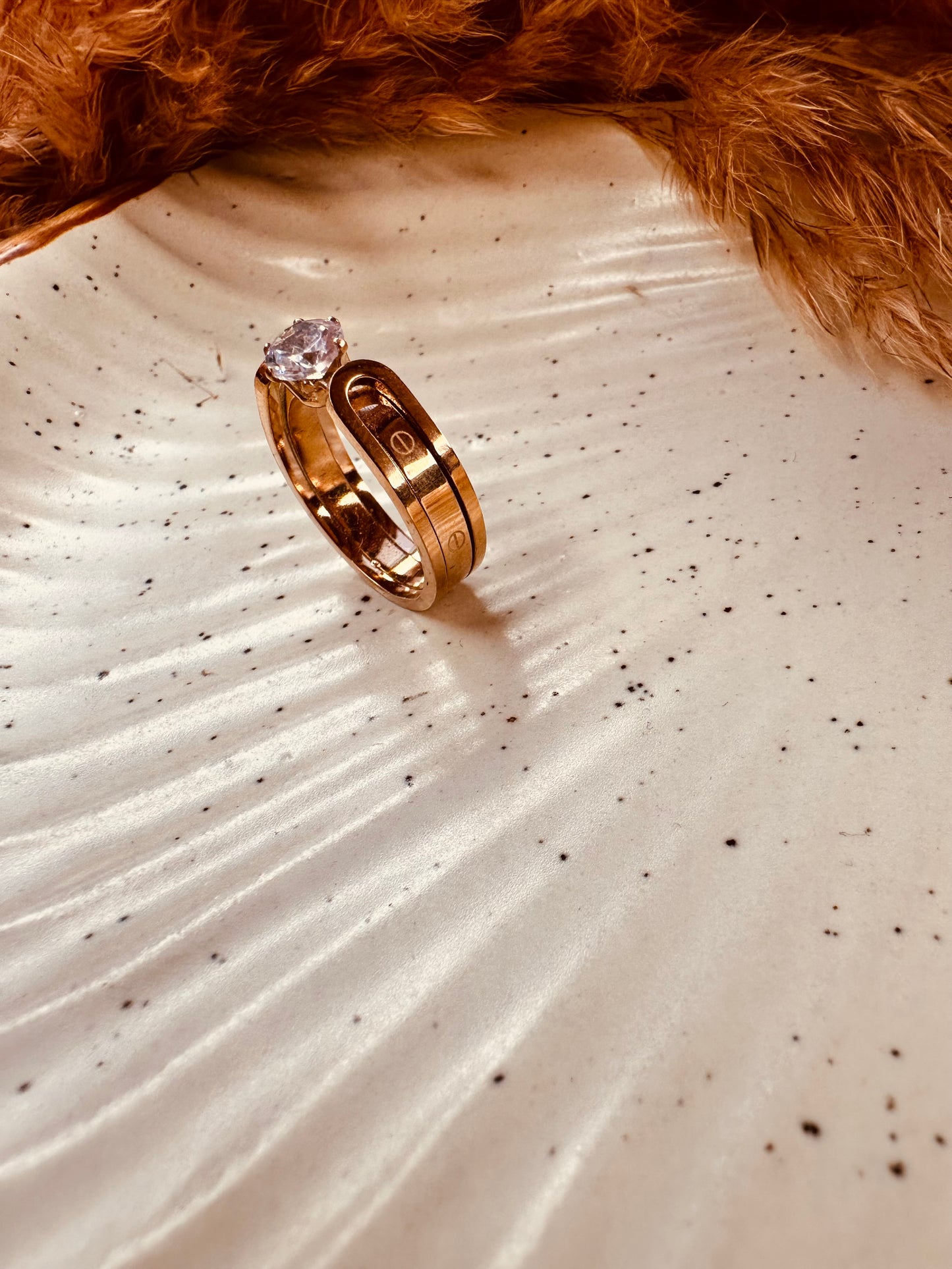 Anti-Tarnish Rose Gold Solitaire Ring by HeyBae