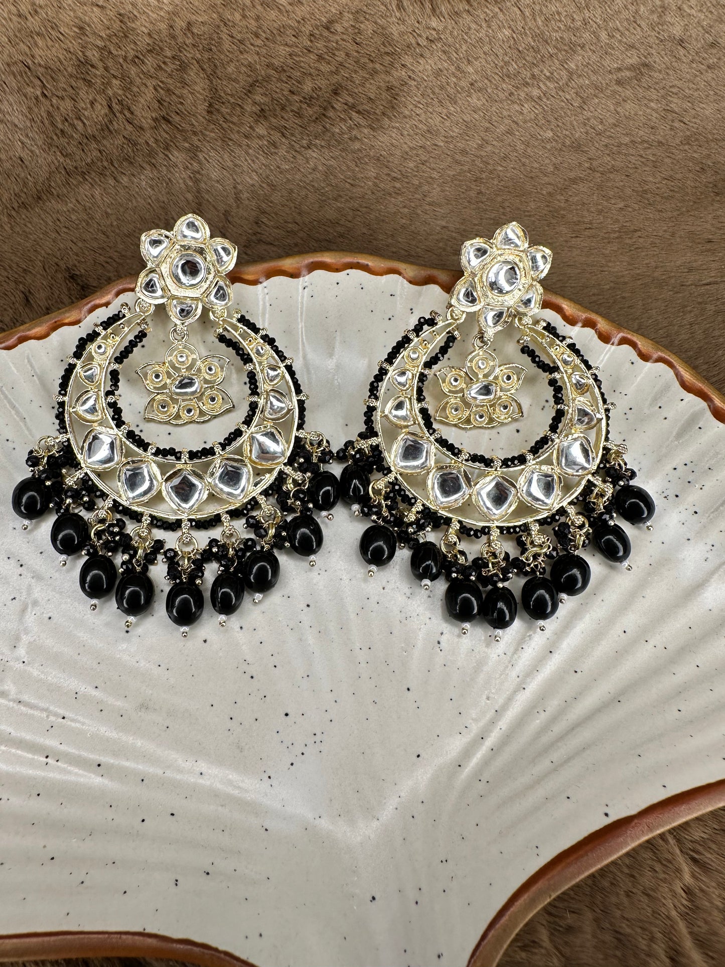 Ethnic Black Earrings for lady India