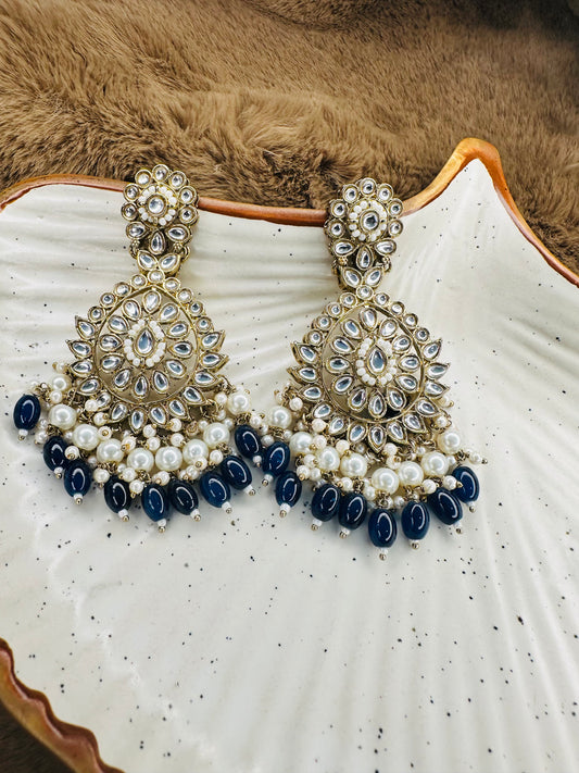 Side view of HeyBae Gold-Plated Hoop Earrings with AD Stones