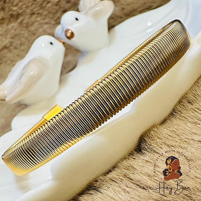 Gold cuff bracelet for women styled with ethnic outfit