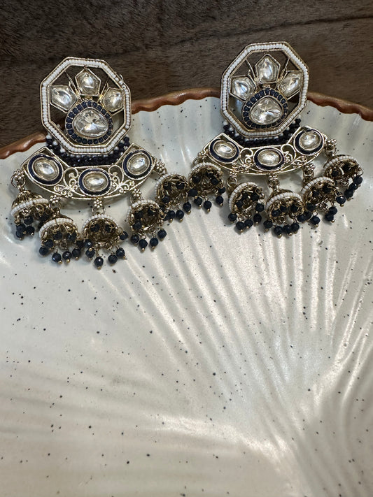 Gunmetal Finish Oxidized Earrings by HeyBae