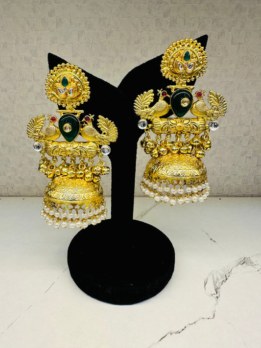 Hey Bae Handcrafted Gold Stone Earrings