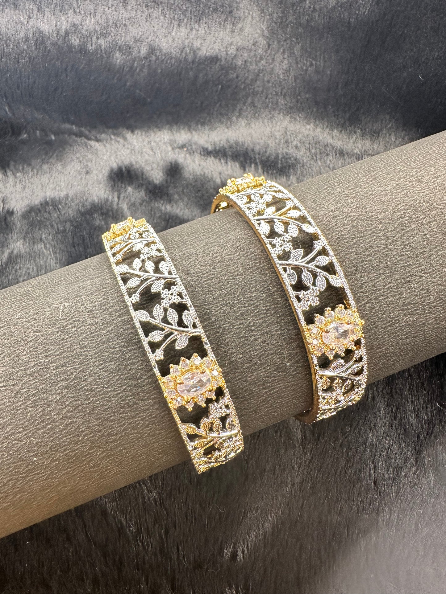 Side angle of AD bangles showing shine and depth