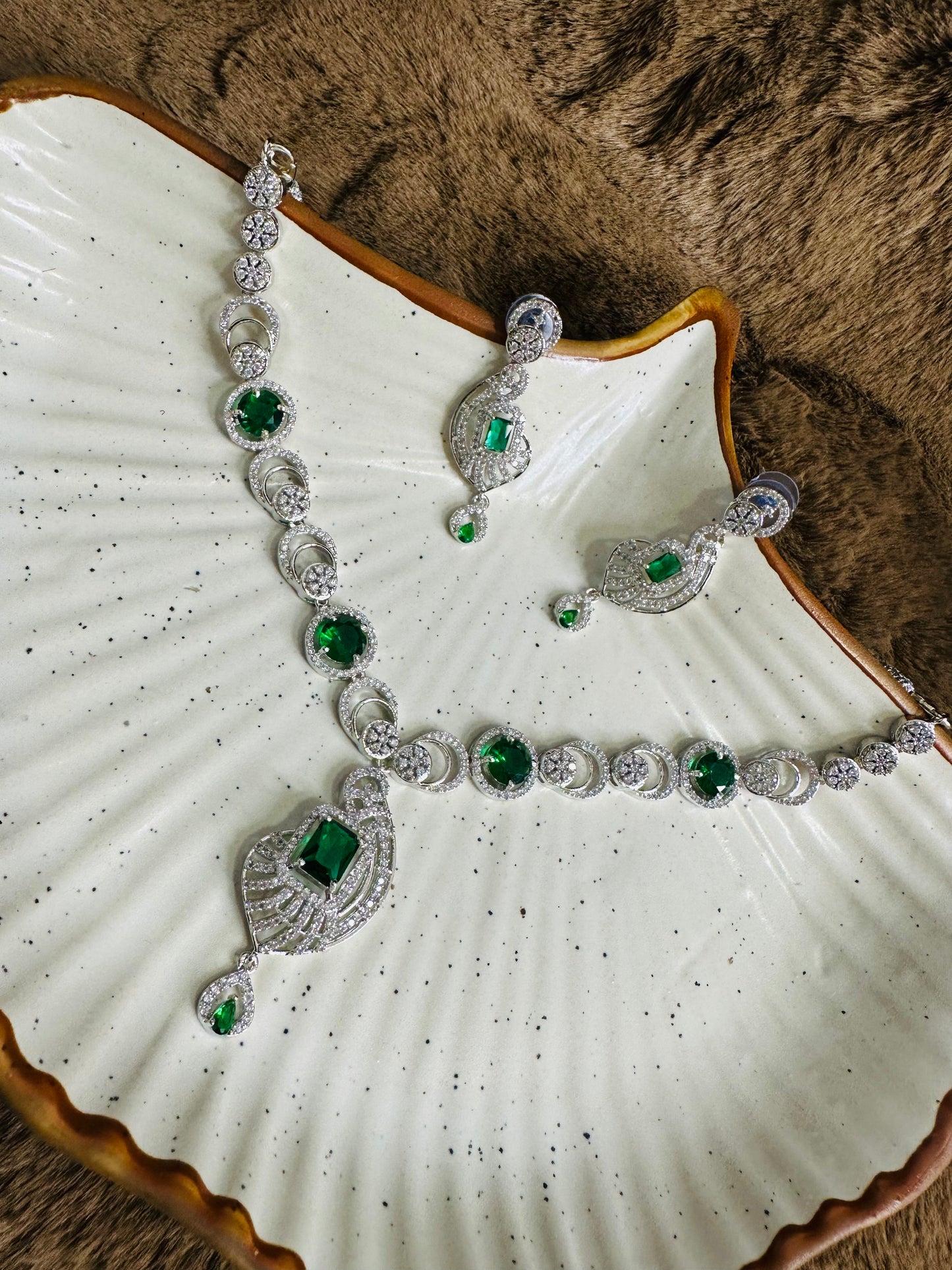 Bridal Styling with HeyBae Sapphire and Emerald AD Necklace & Earrings Set