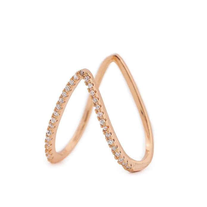 HeyBae Adjustable Rings stacked style – layered stainless steel fashion jewelry for women