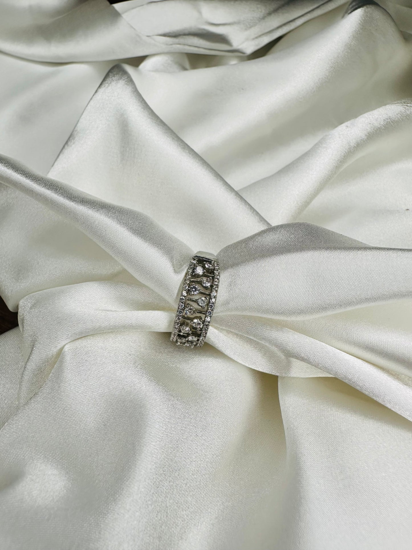 Sparkling American Diamond studded ring with anti-tarnish finish β HeyBae jewelry