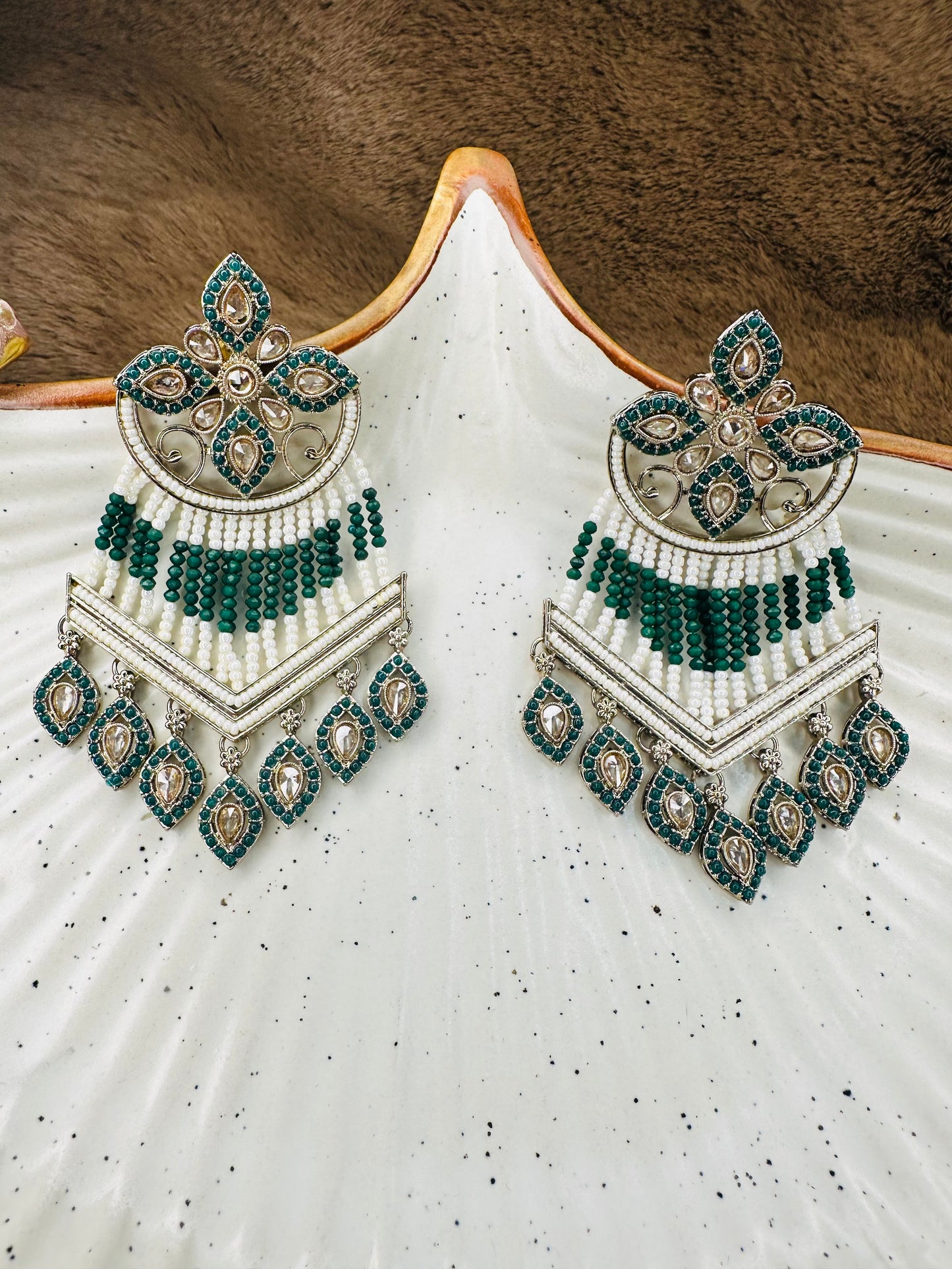 HeyBae Anti-Tarnish Gold-Plated Ethnic Hoop Earrings Front View