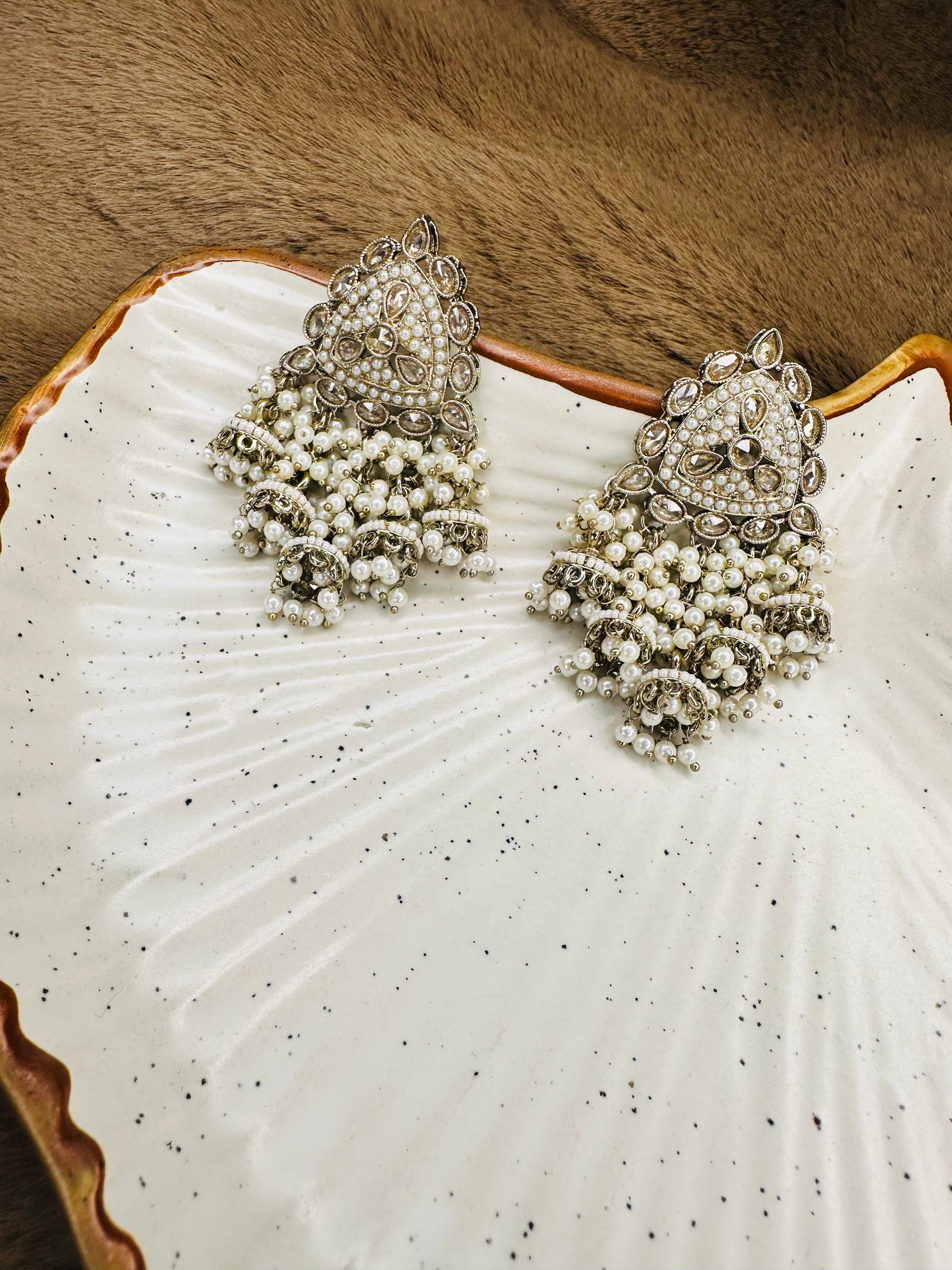 Close-up Detailing of HeyBae Anti-Tarnish Jhumka Hoop Earrings