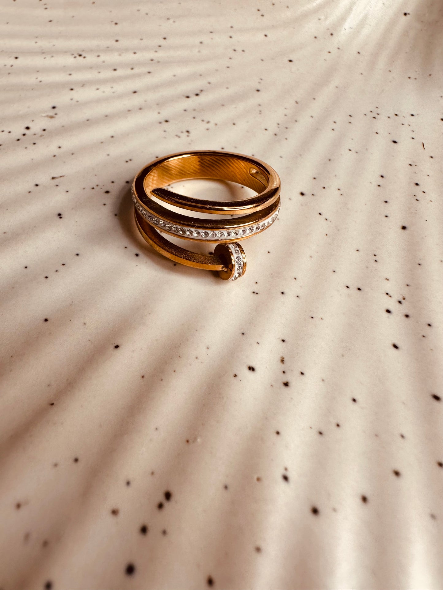 Anti-tarnish stainless steel rose gold nail ring for women & girls – HeyBae