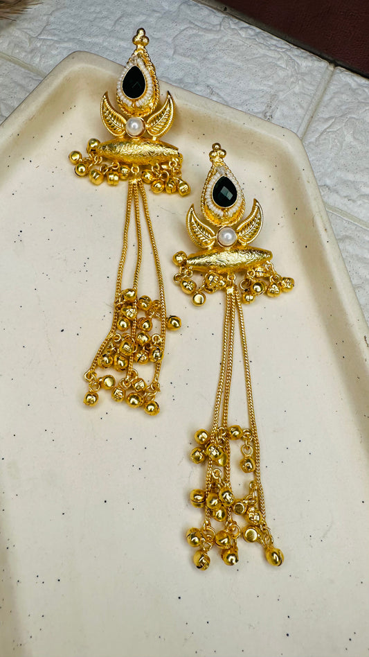 HeyBae Antique Floral Brass Earrings