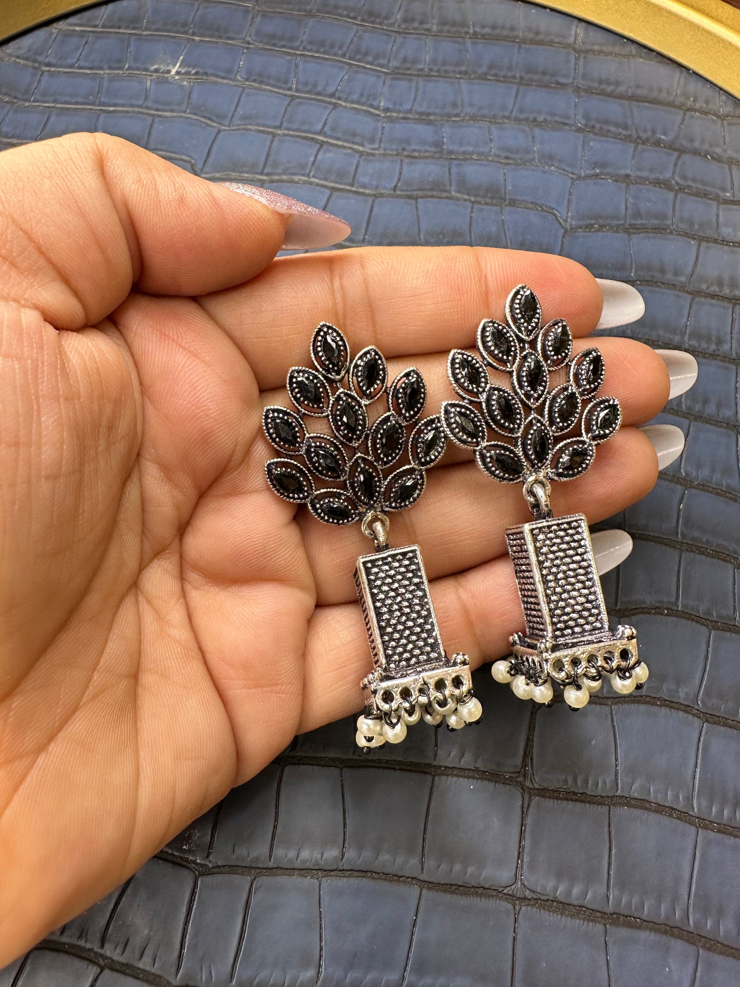 HeyBae Big Oxidised Earrings Designed as a Fashion Statement