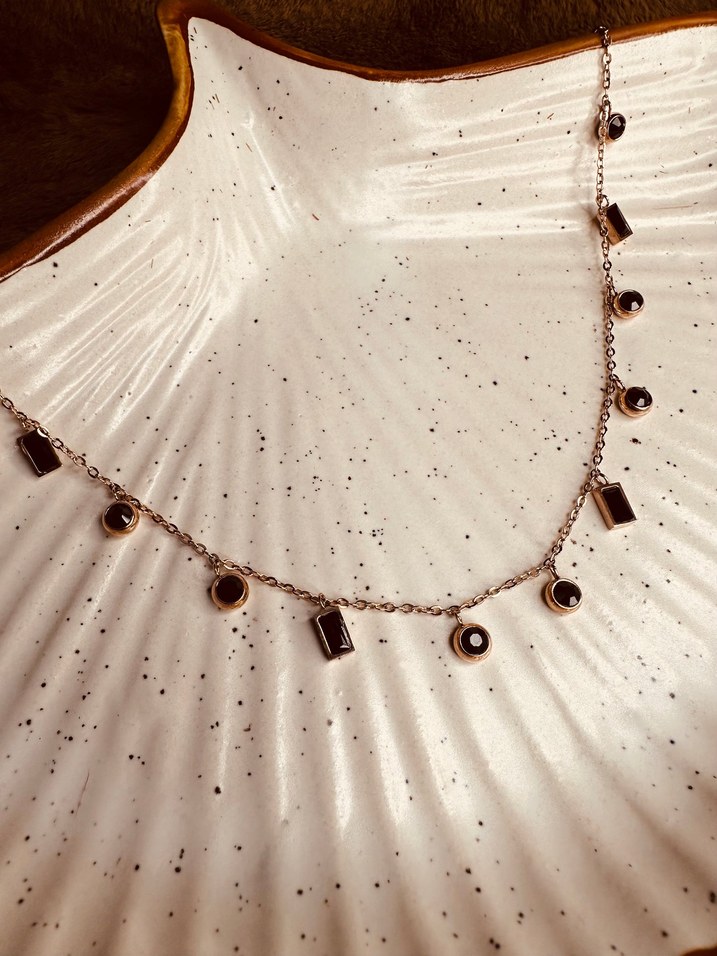 Front display of HeyBae Anti Tarnish Stainless Steel Charm Necklace