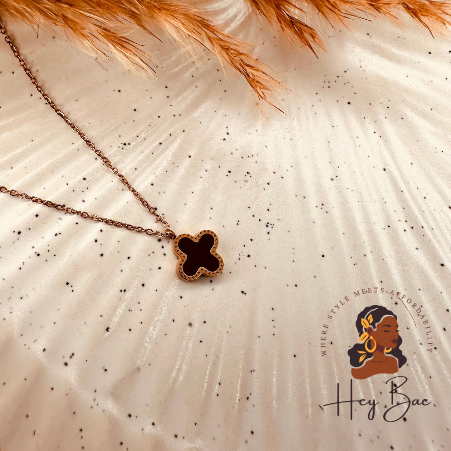 HeyBae Clover Pendant Necklace presented in Premium Gift Box