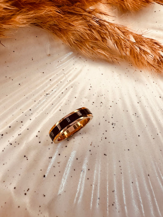 Dual Tone Rose Gold & Black Anti-Tarnish Ring for Men & Women
