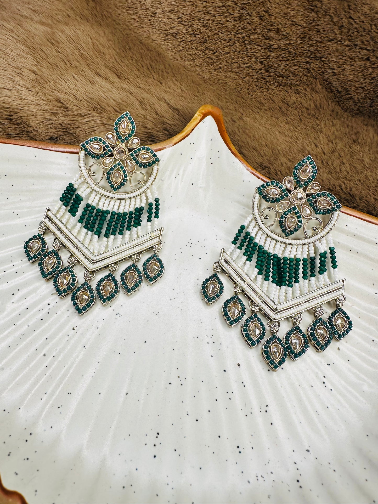 Model Wearing HeyBae Anti-Tarnish Ethnic Gold-Plated Hoop Earring