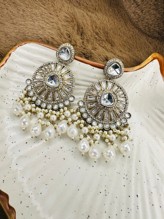 Side view of HeyBae Ethnic Gold Hoop Earrings