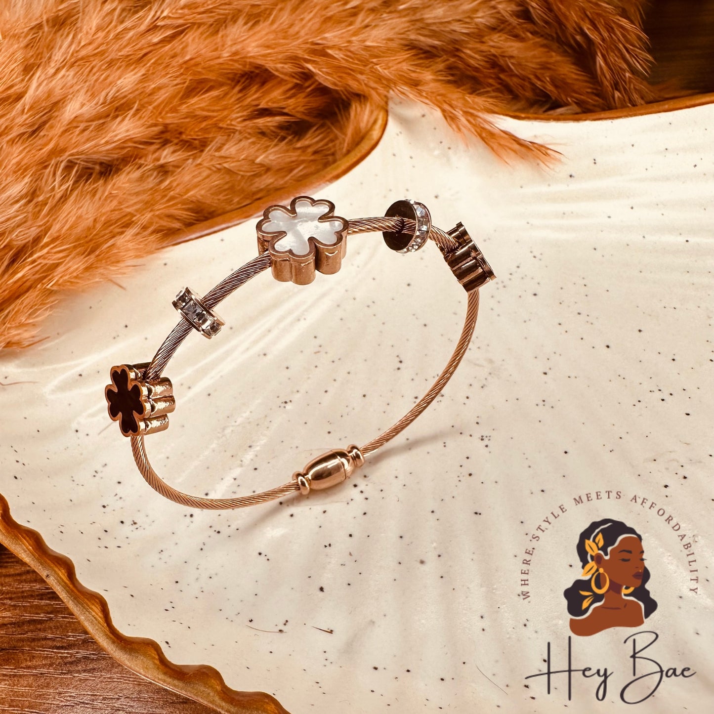 HeyBae Flower Magnet Kada Bracelet in premium HeyBae jewelry gift box