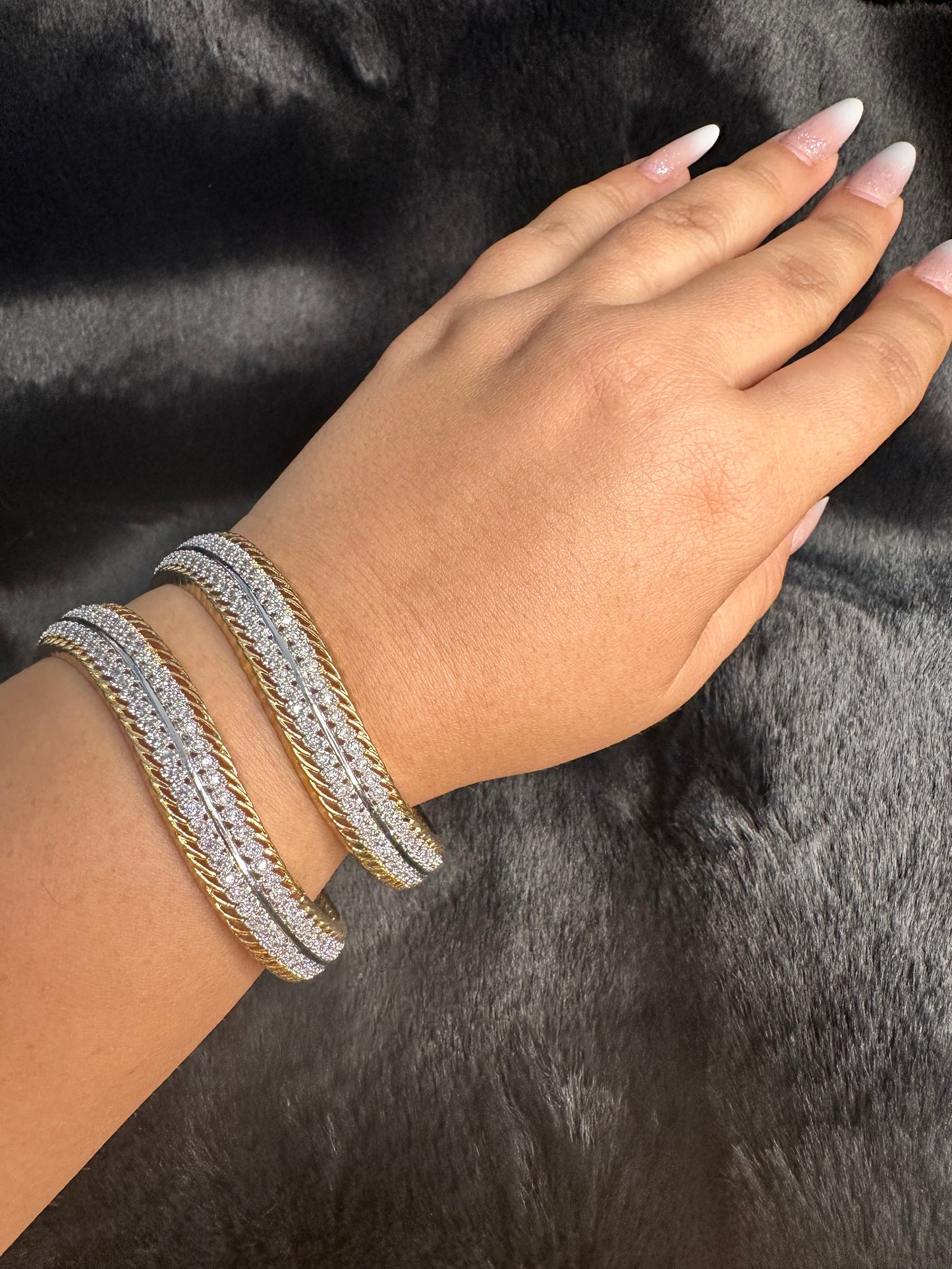 HeyBae Gold AD Designer Bangles styled with festive ethnic outfit