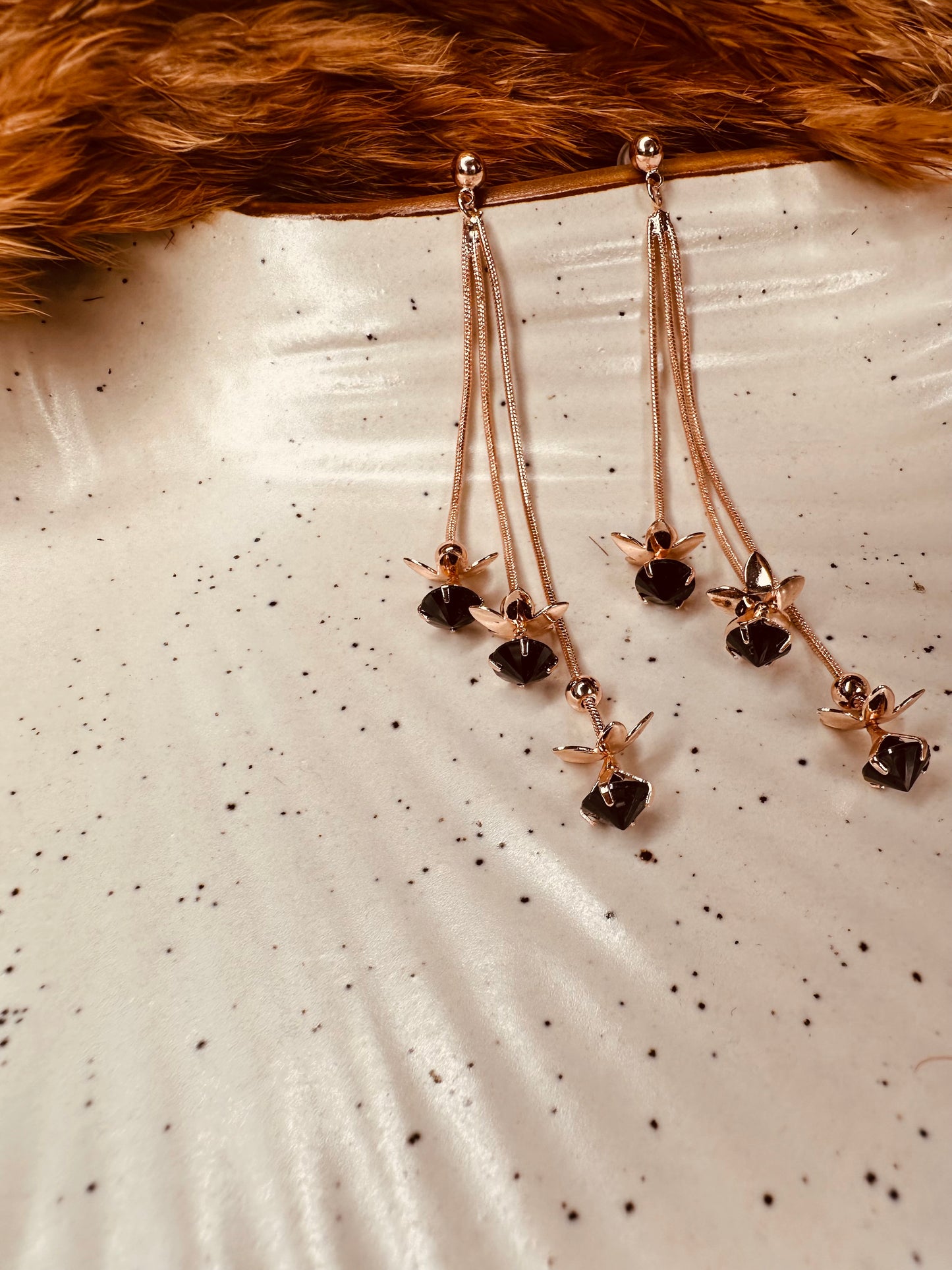 HeyBae Gold Long Thread Dangler Earrings in Premium Gift Box