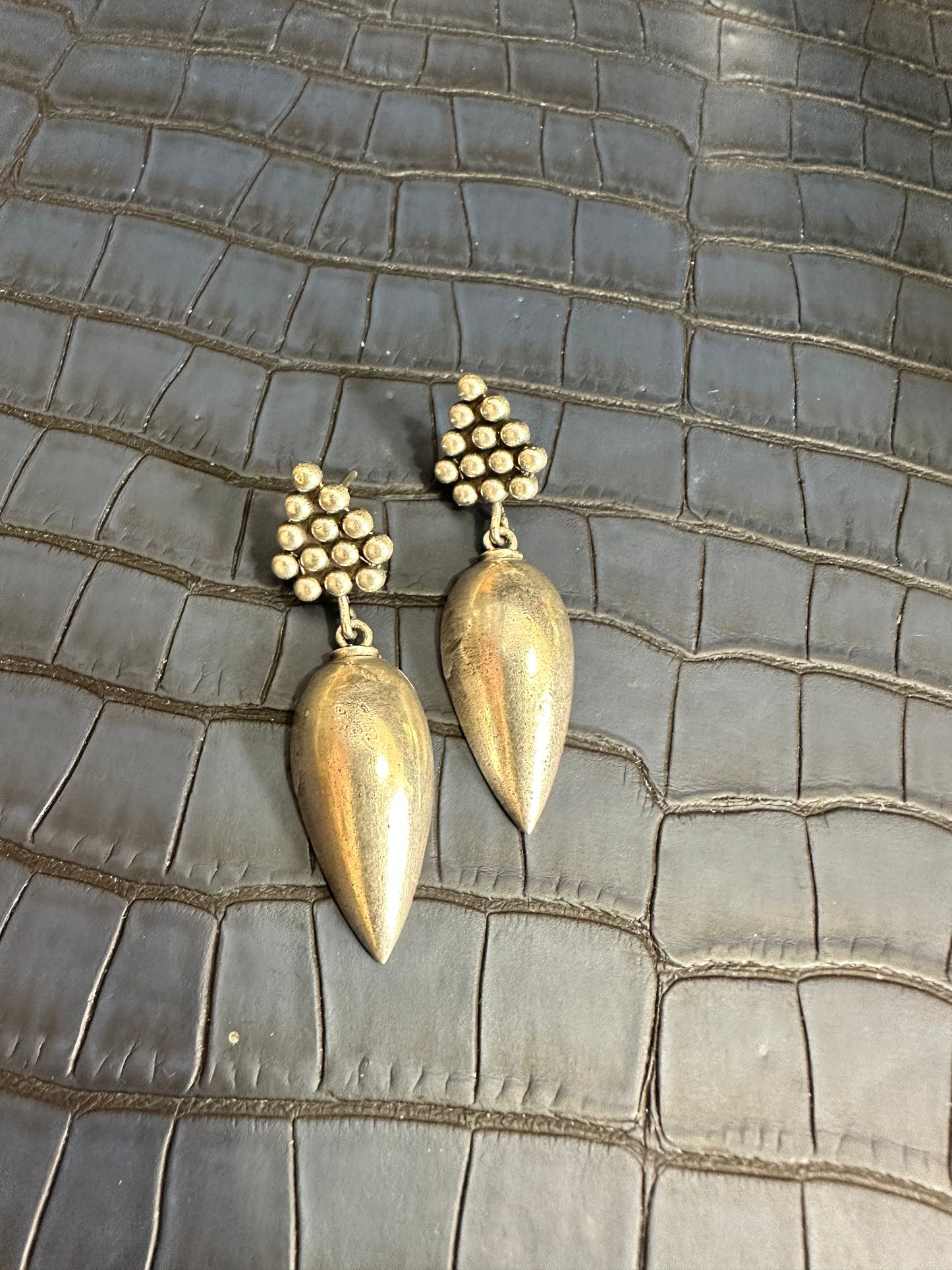 Lightweight HeyBae Stud Earrings in Oxidised Brass for Women