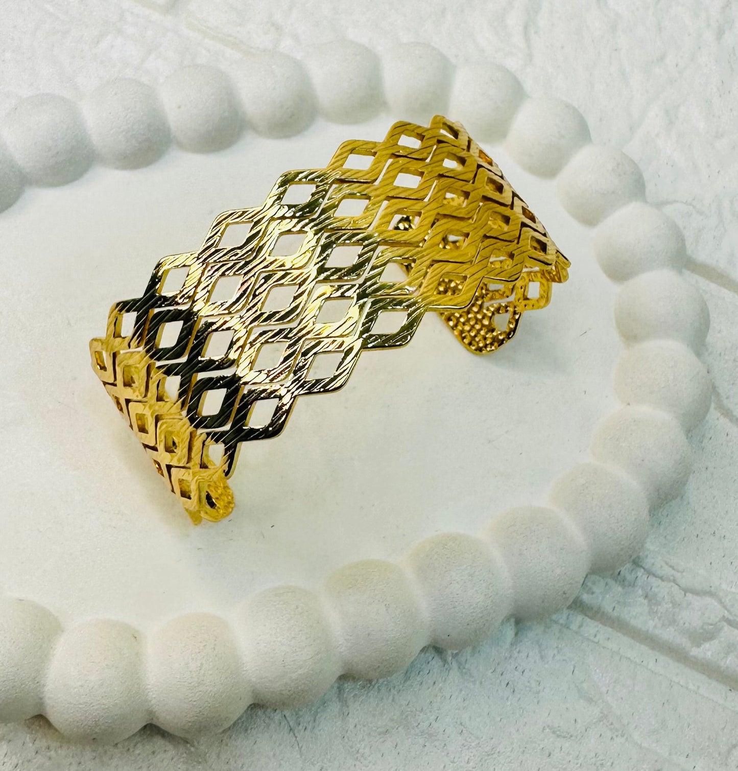 Adjustable gold cuff bracelet for women festive wear