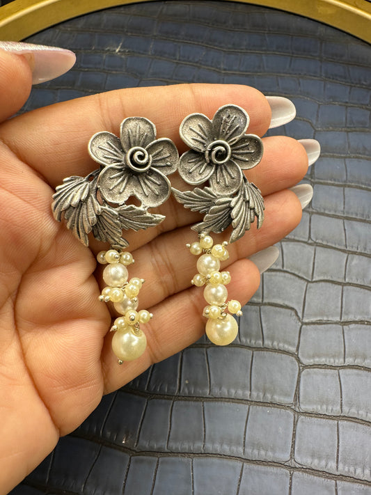 Traditional Style HeyBae Big Oxidised Statement Earrings