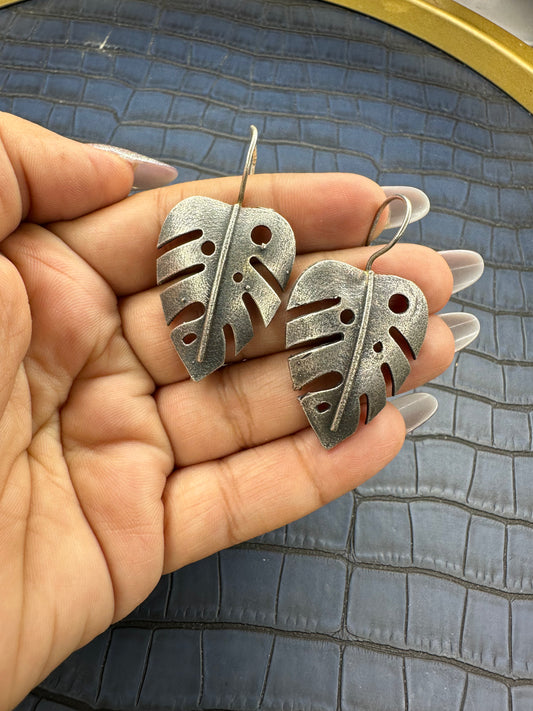 HeyBae Oxidised Stud Earrings Styled with Traditional Indian Outfit