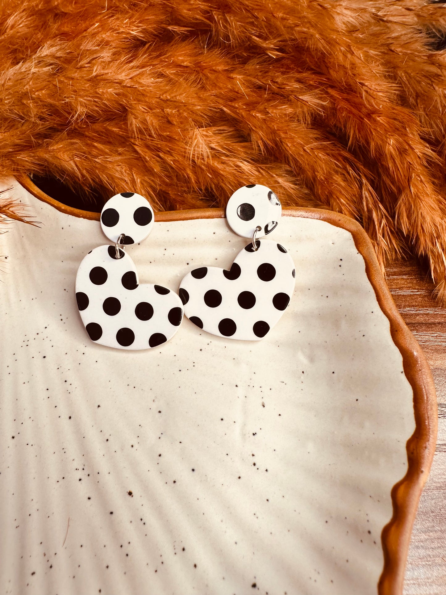 HeyBae Polka Dotted Heart Quirky Earrings in Premium Gift Box