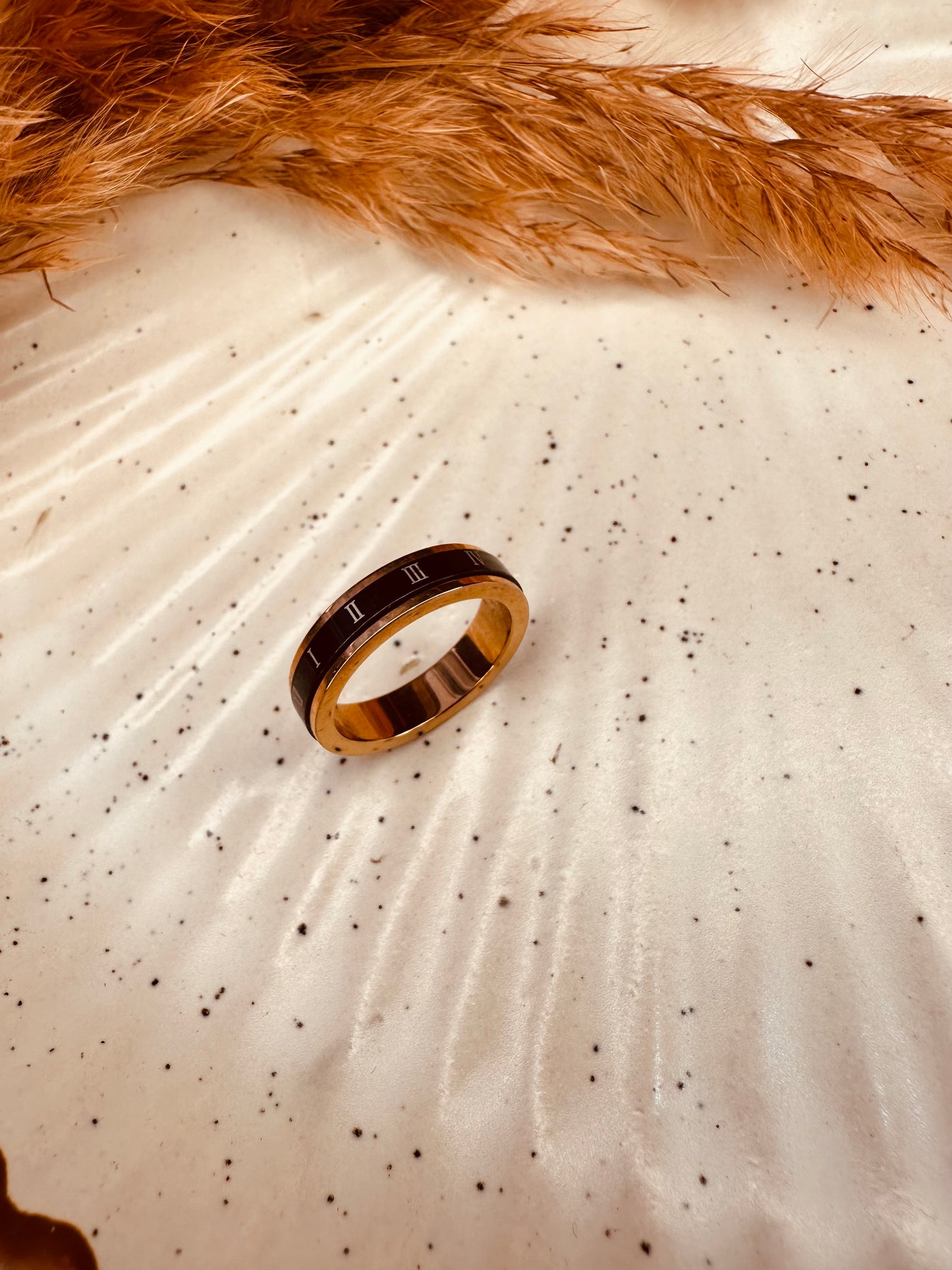 HeyBae Premium Stainless Steel Unisex Band Ring – Rose Gold & Black Finish