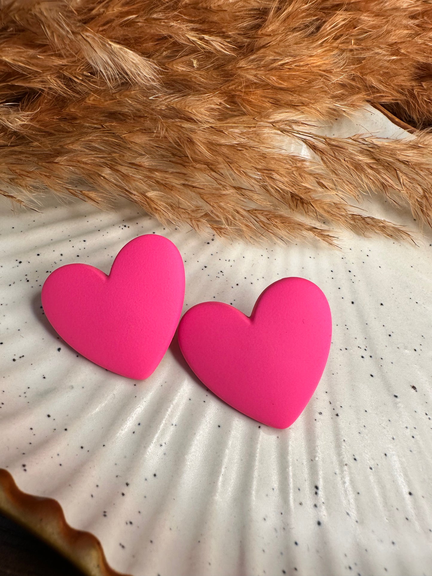 HeyBae Purple Heart Statement Earrings in Premium Gift Box Packaging