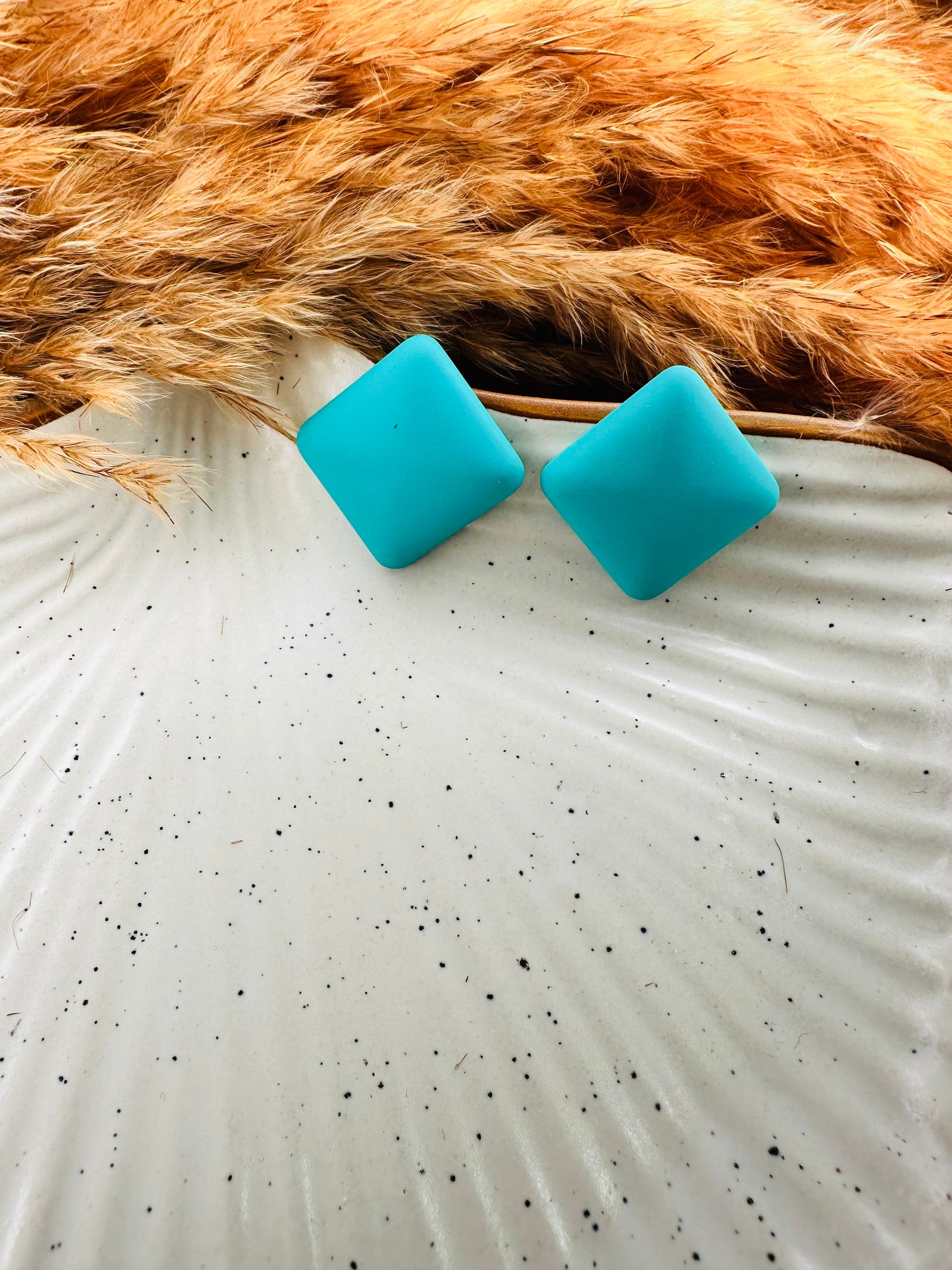 Fashion Display of HeyBae Quirky Square Earrings for Trendy Women