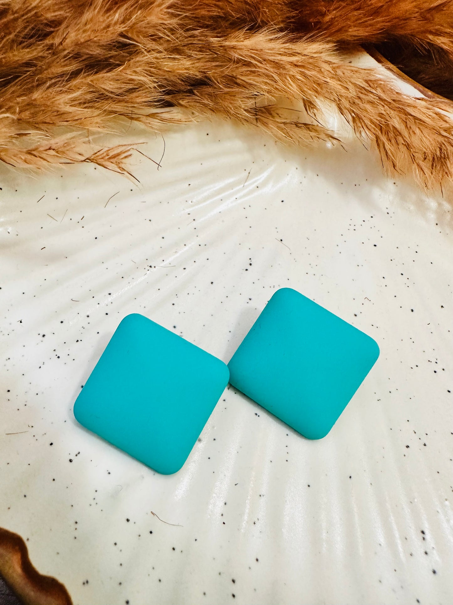 HeyBae Quirky Square Earrings Paired with Western Casual Outfit