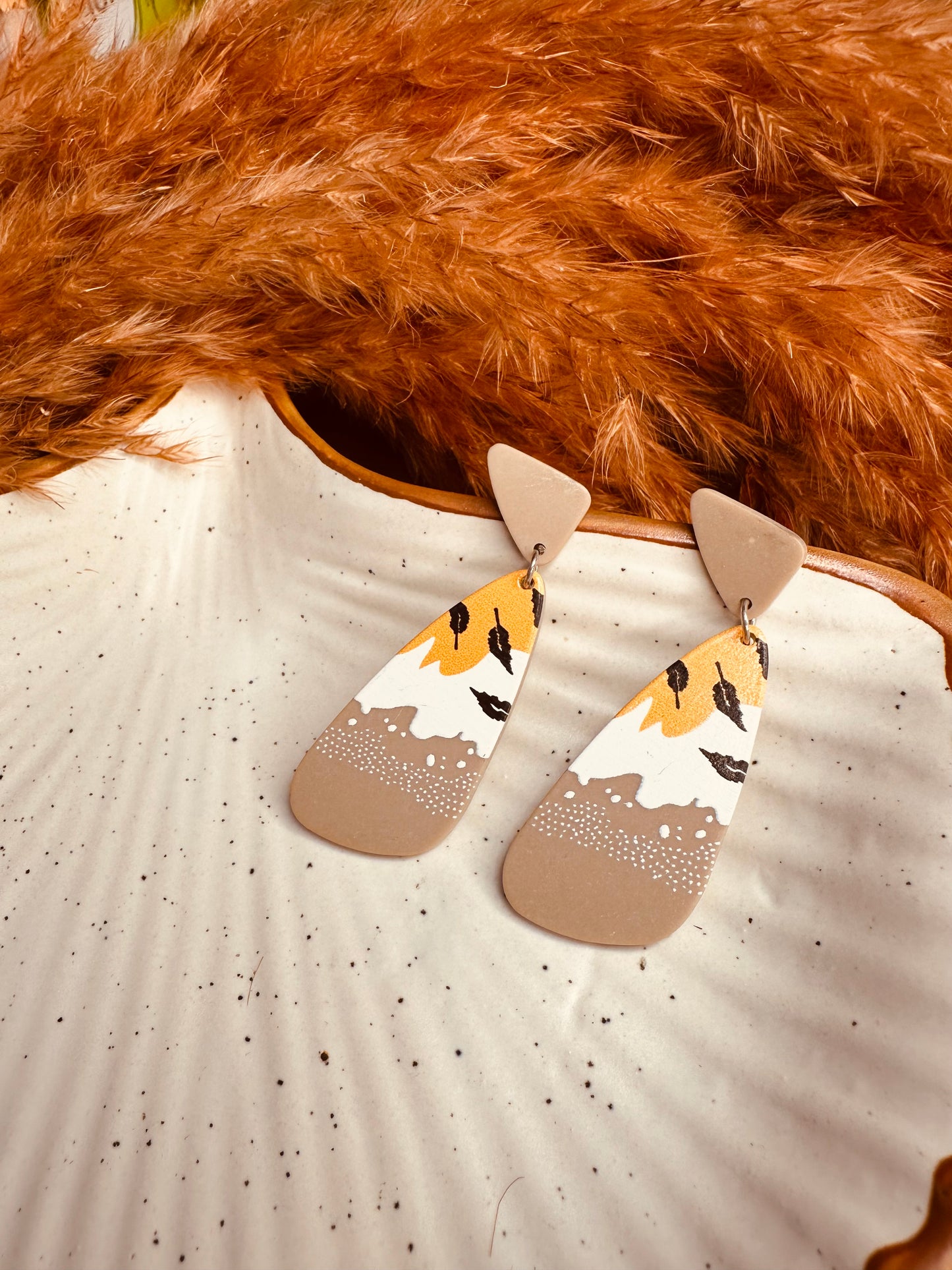 Close-up of HeyBae Quirky Statement Earrings with Glossy Finish