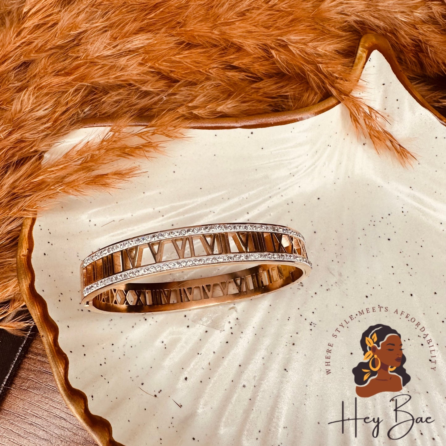 HeyBae Roman Numbers Kada in premium HeyBae jewelry gift box – perfect for birthdays & anniversaries