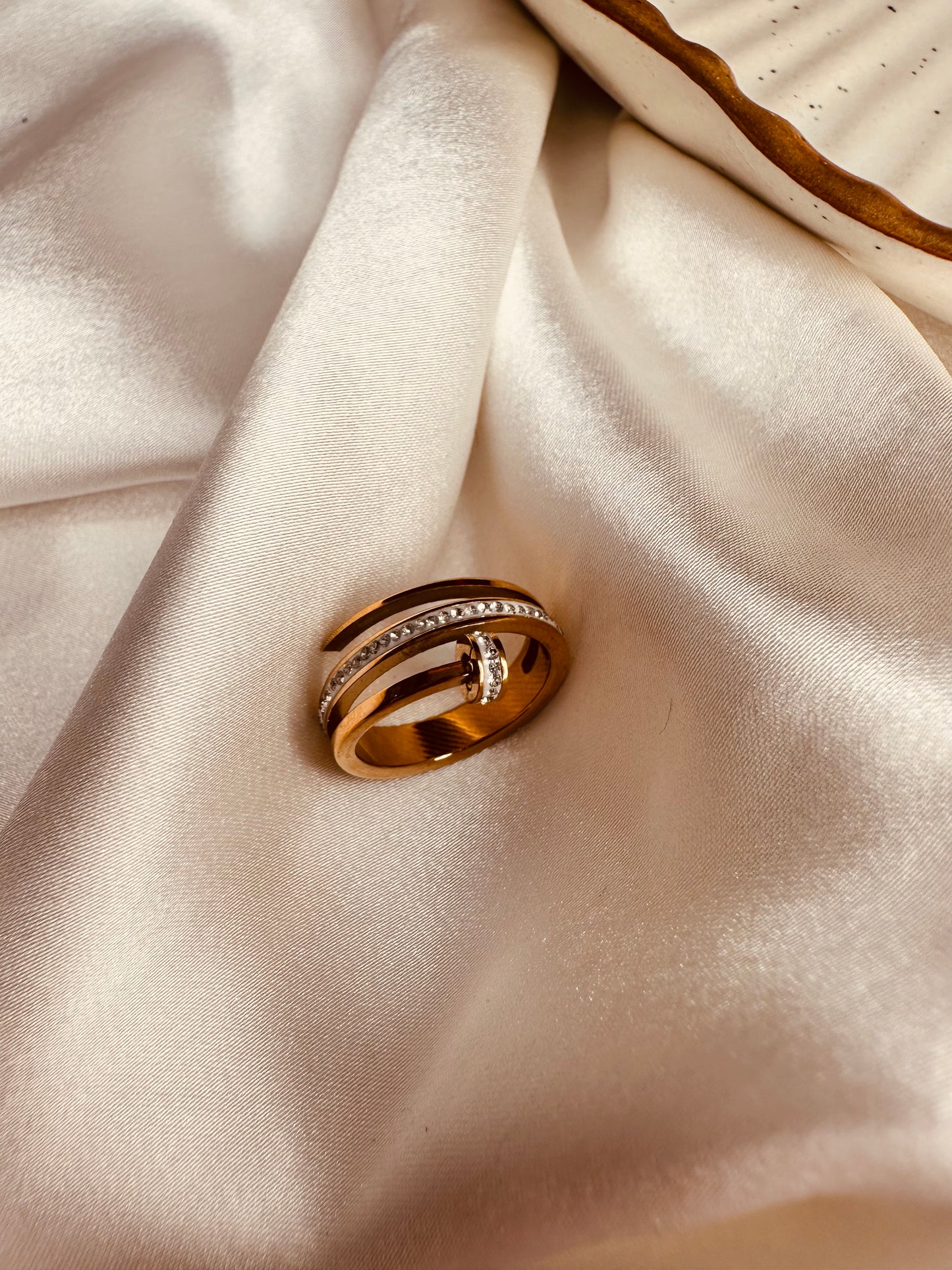 Designer rose gold studded nail ring with anti-tarnish shine – HeyBae