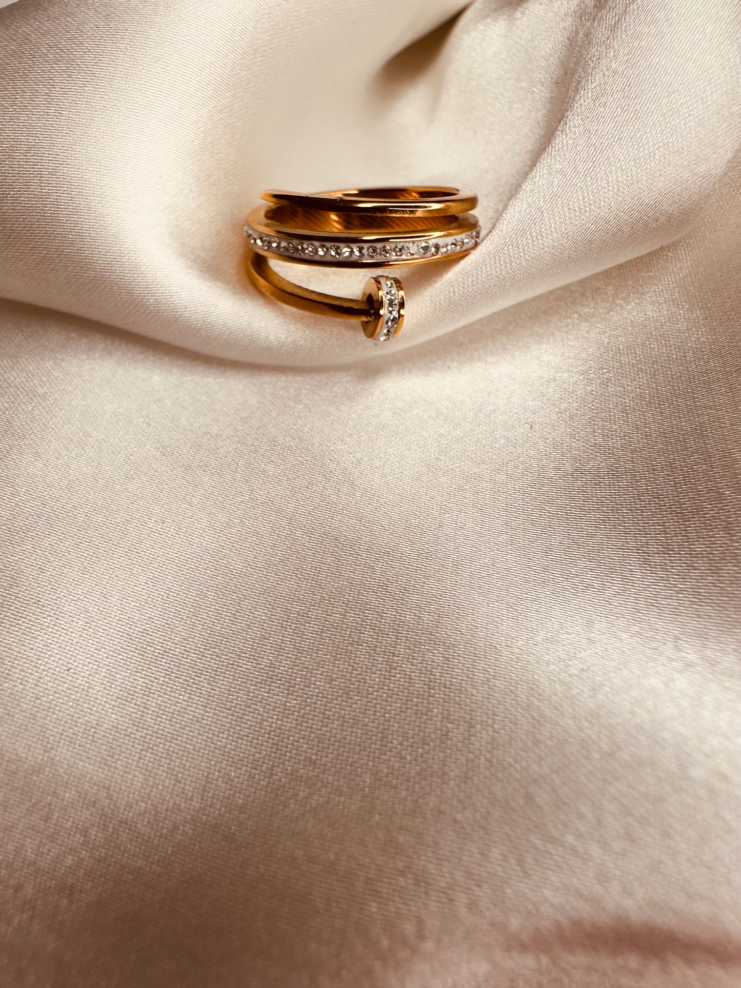 Trendy rose gold studded nail style ring for western and party looks – HeyBae