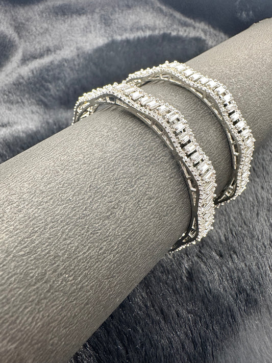 HeyBae Sparkling AD Bangle styled with saree for festive and wedding looks