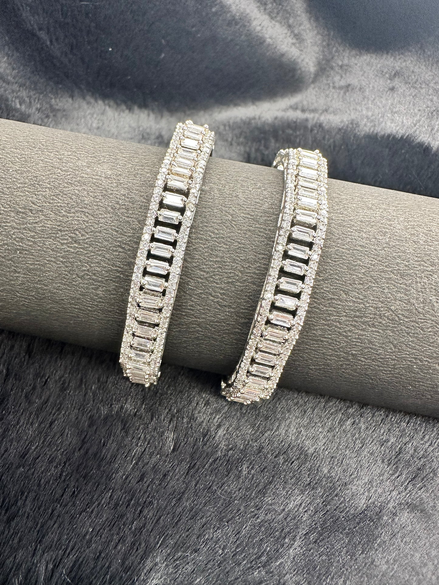 HeyBae Sparkling AD Bangles stacked together for layered modern look