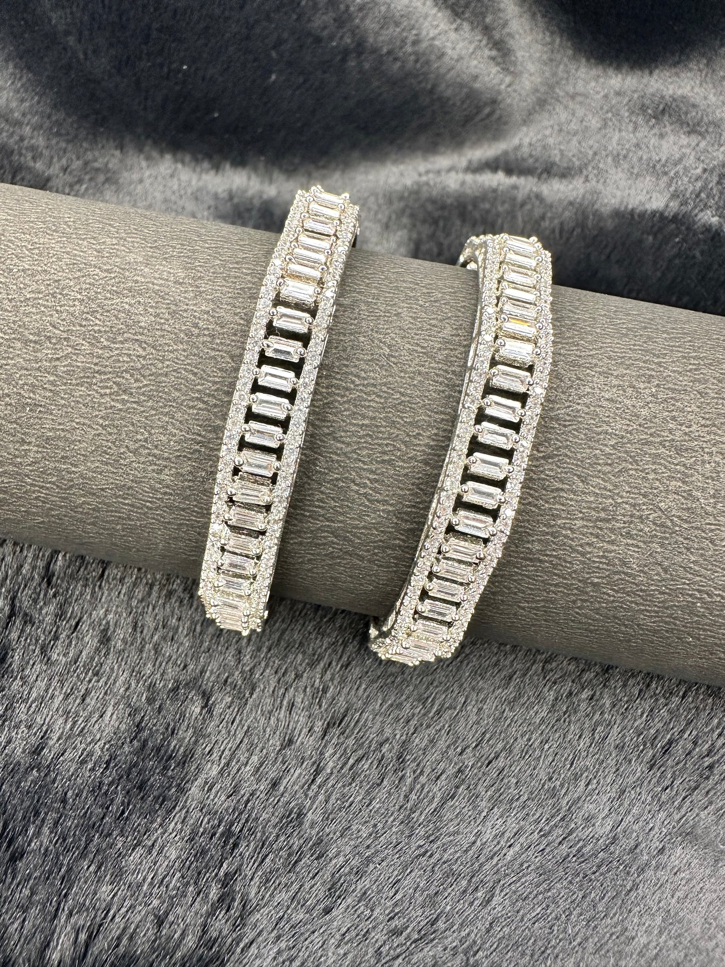 HeyBae Sparkling AD Bangles stacked together for layered modern look