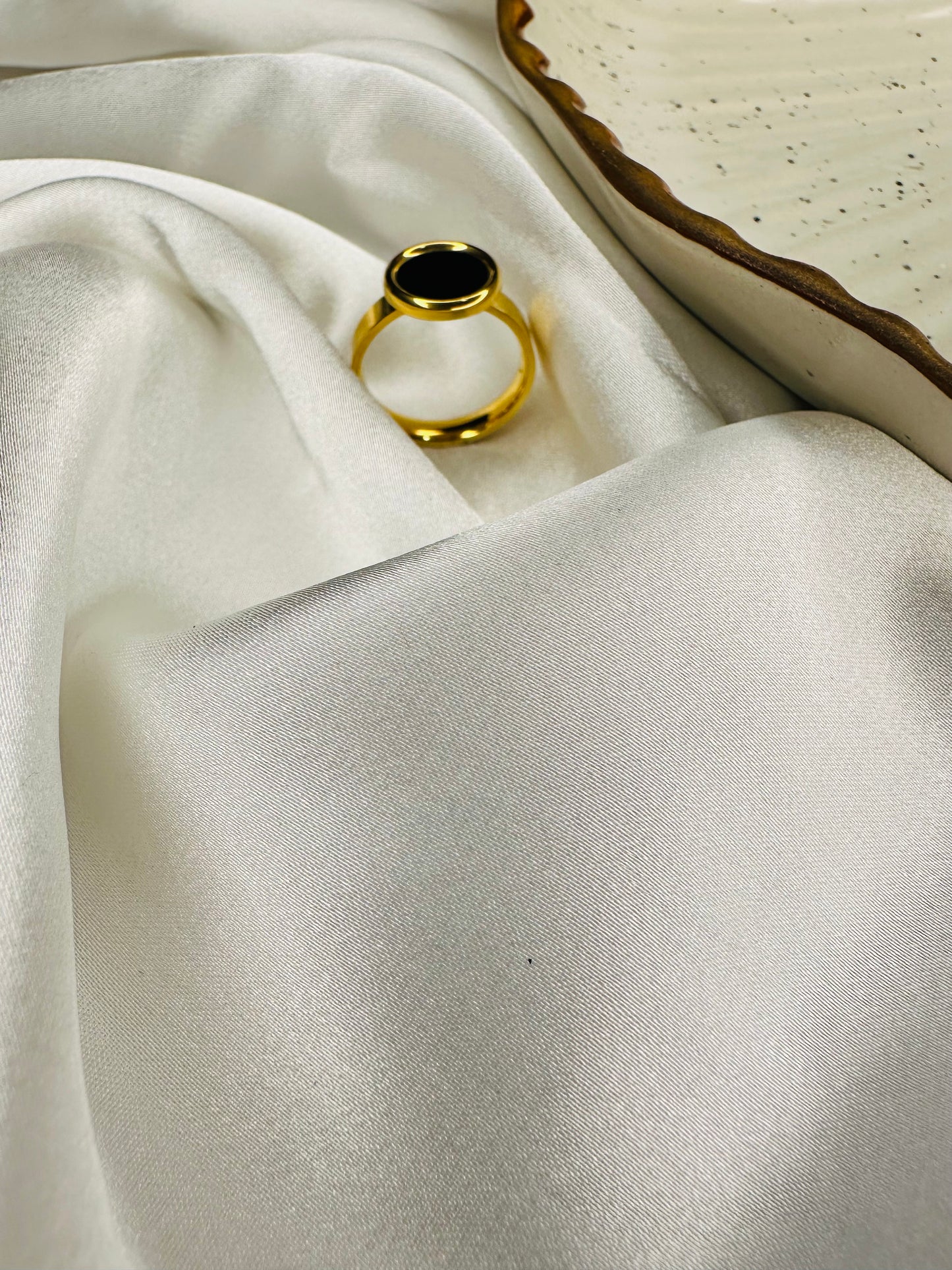 HeyBae gold statement ring with black stone – perfect for ethnic & western wear