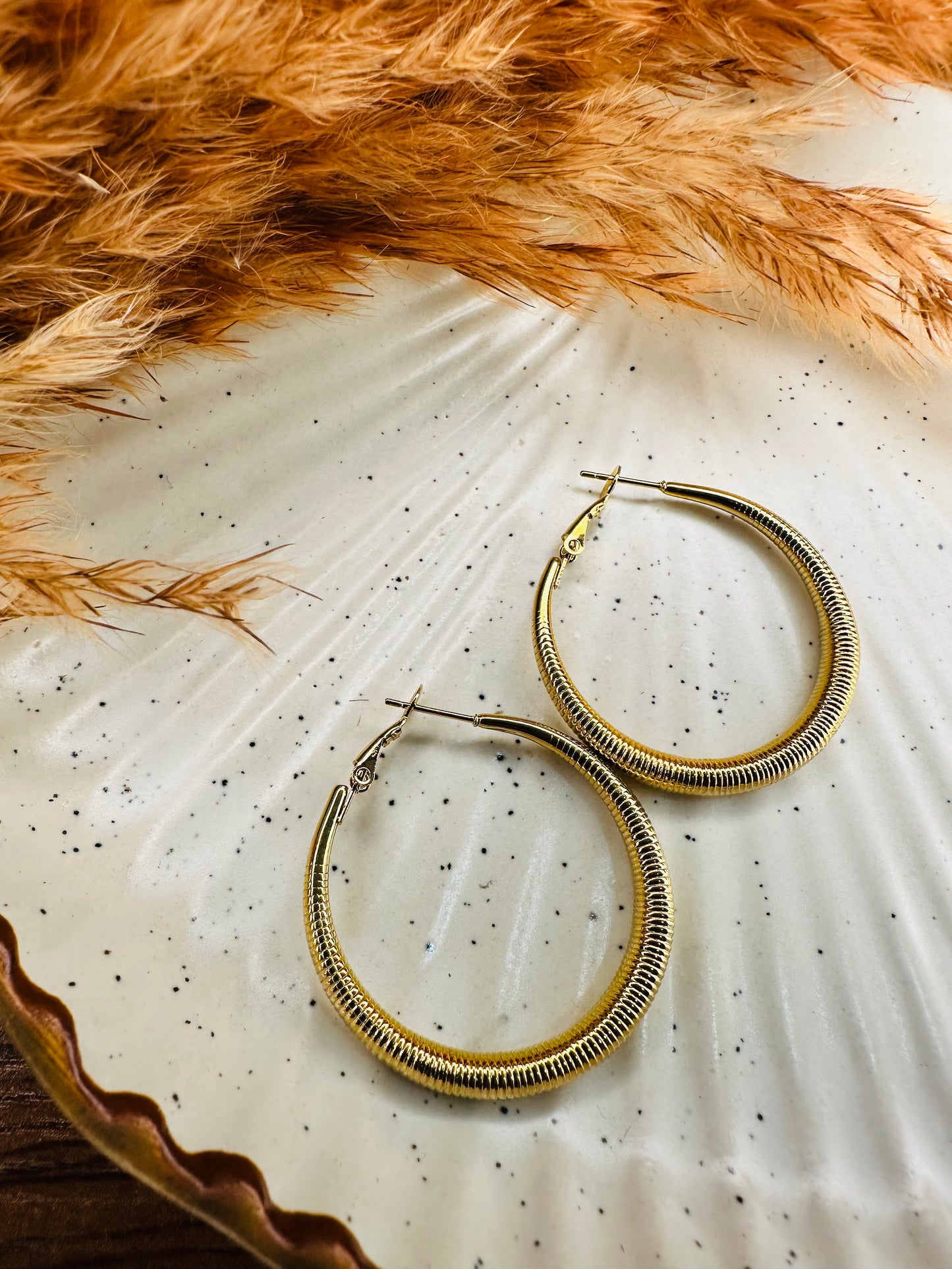 Stylish gold round hoop earrings for women, ideal for gifting