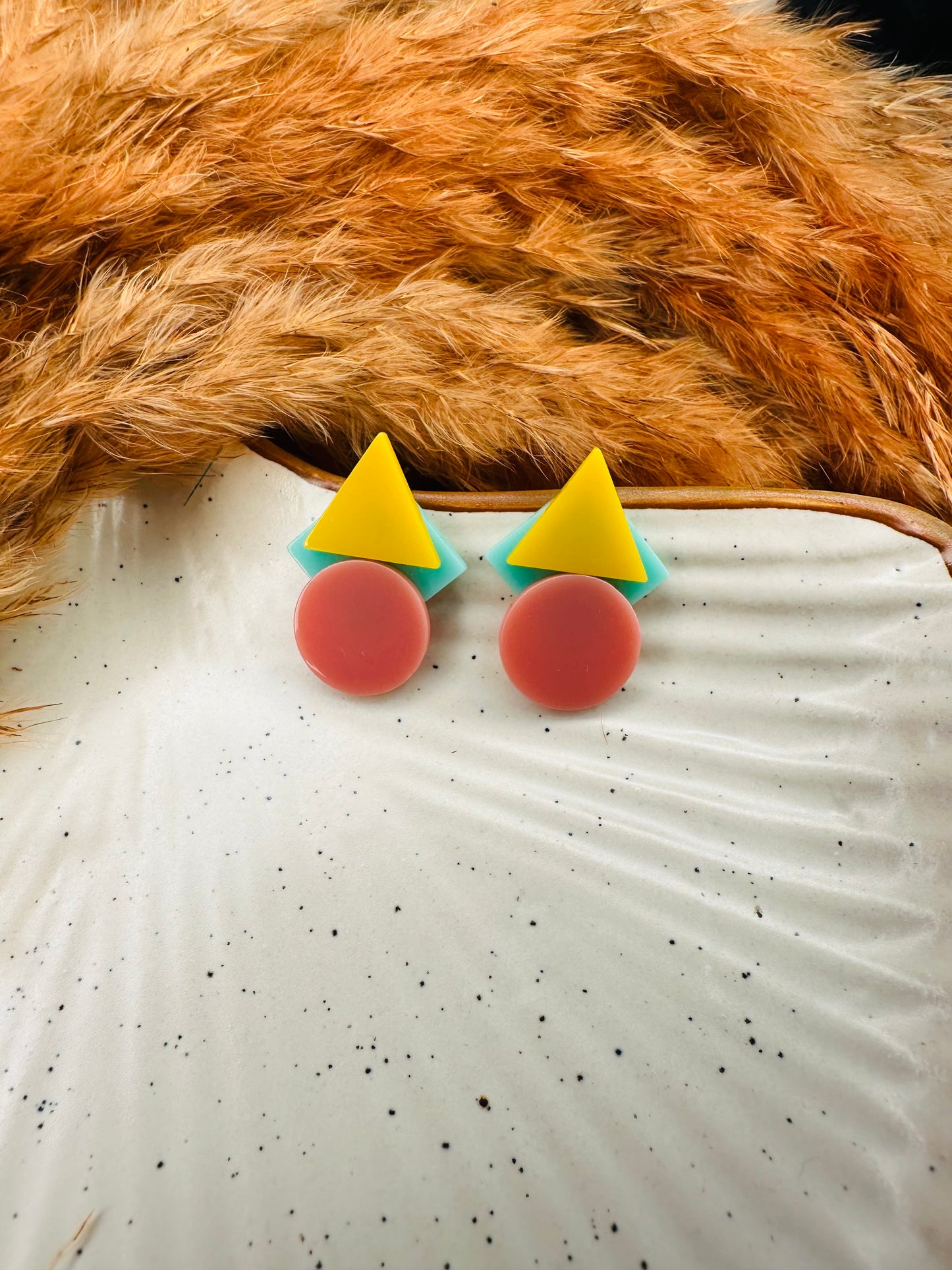 HeyBae Triangle and Circle Quirky Earrings Styled with Fusion Western Outfit