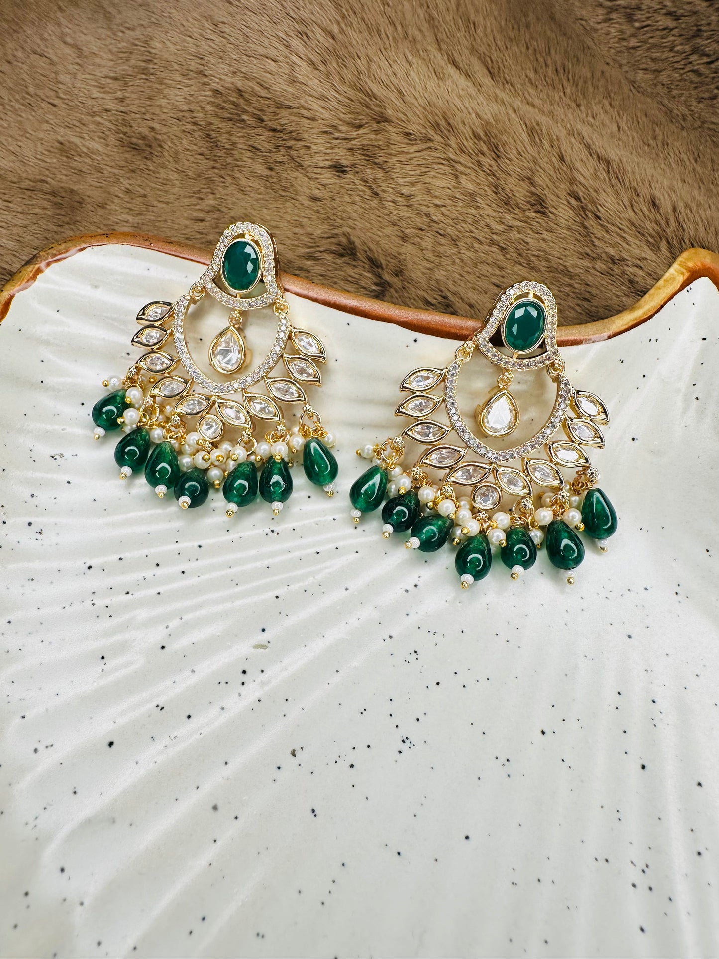 gold-plated-greenstone-earrings-india