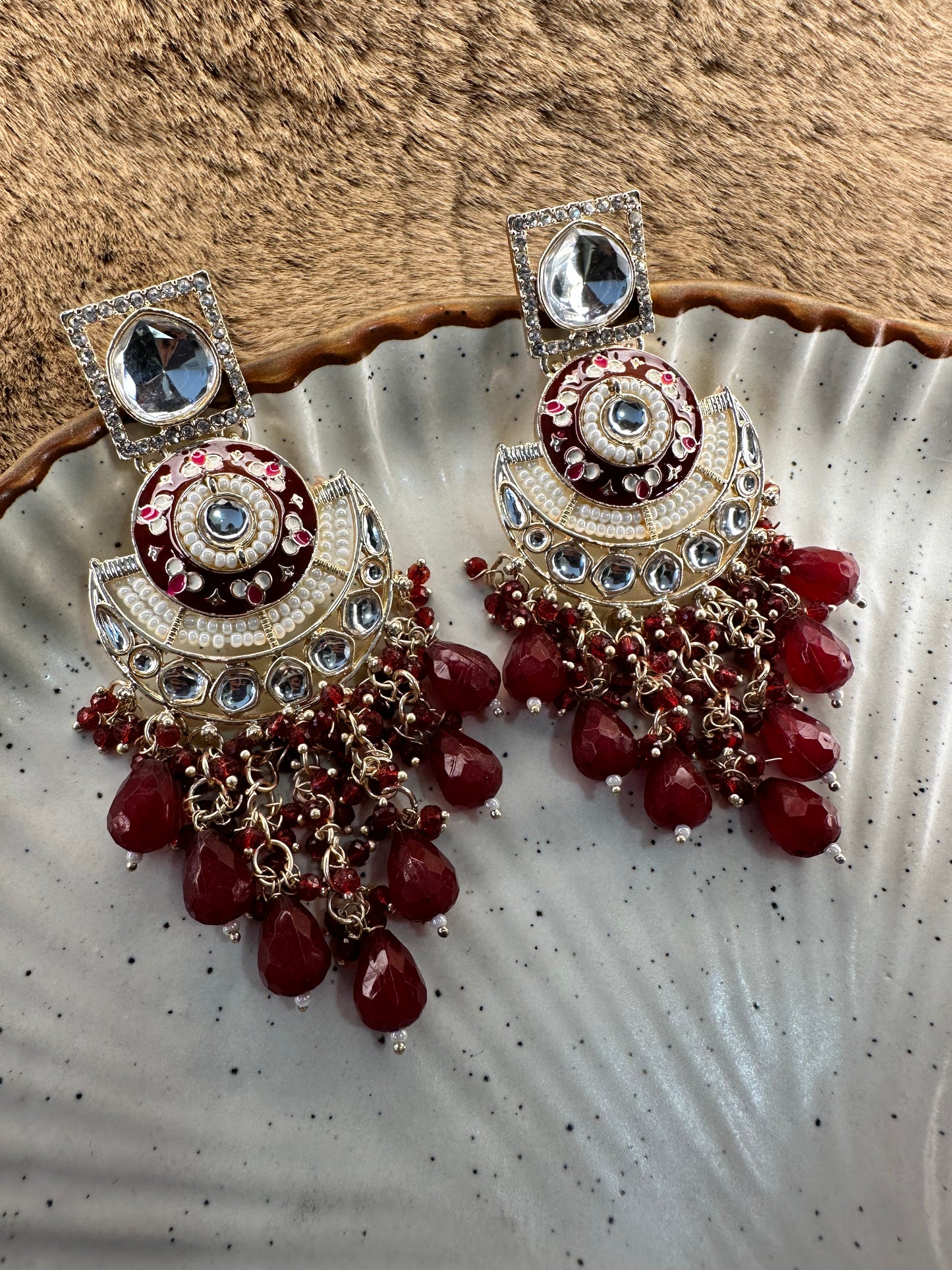 Oxidized Jewelry with Red Stones India