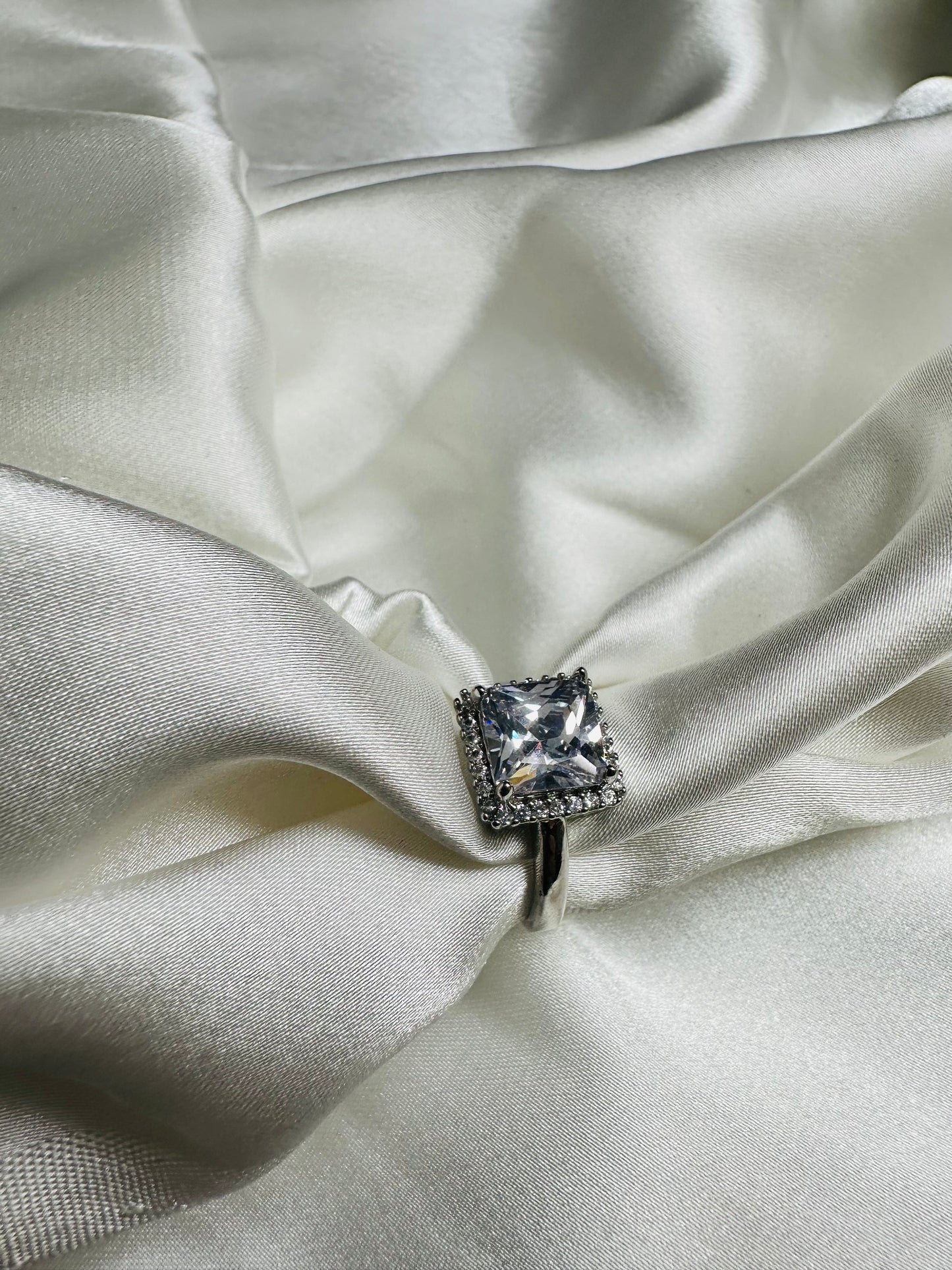 Premium Stainless Steel American Diamond Ring – Adjustable Fit
