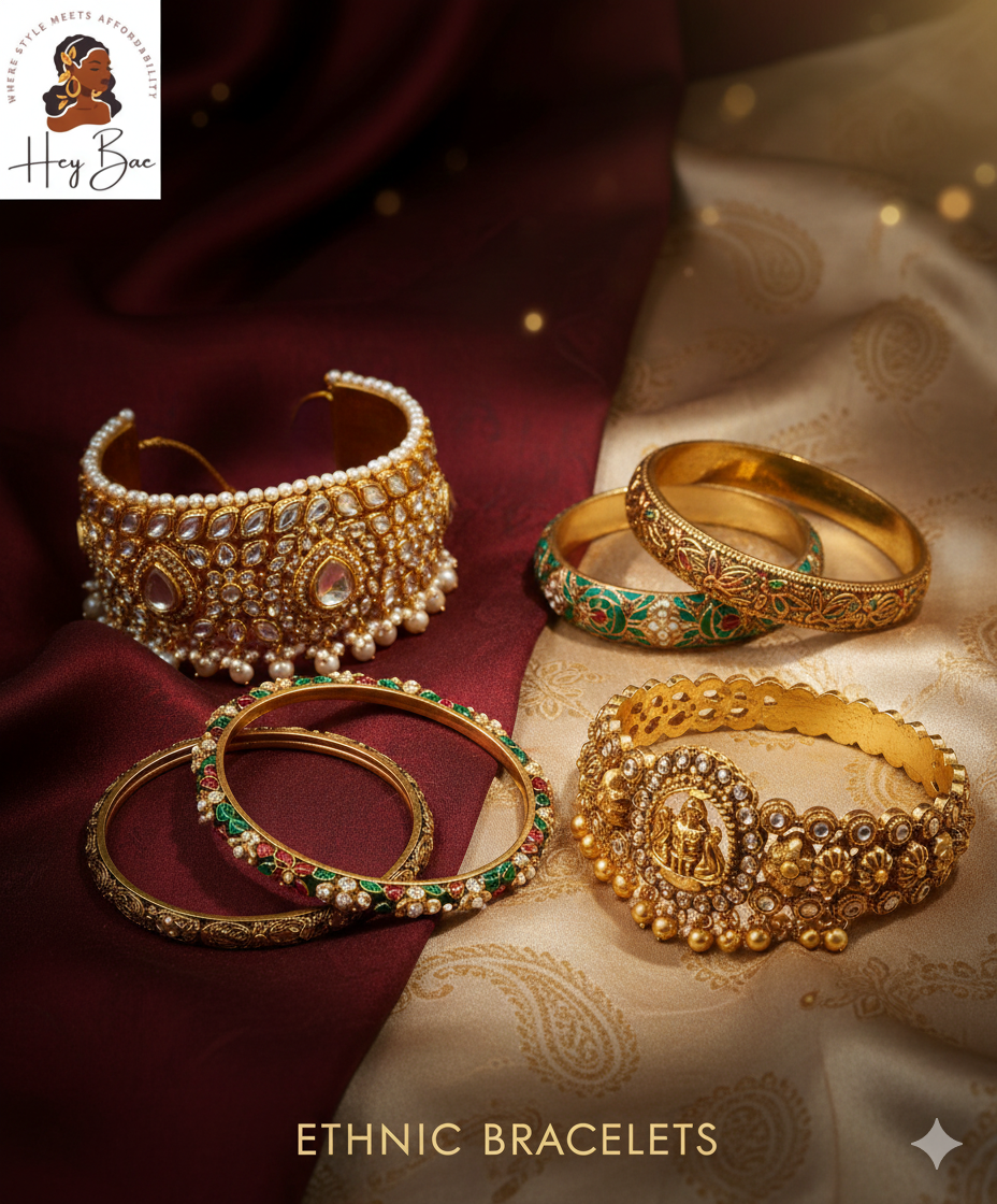 Ethnic Bracelets for Women – Kundan, Polki & Traditional Gold Designs