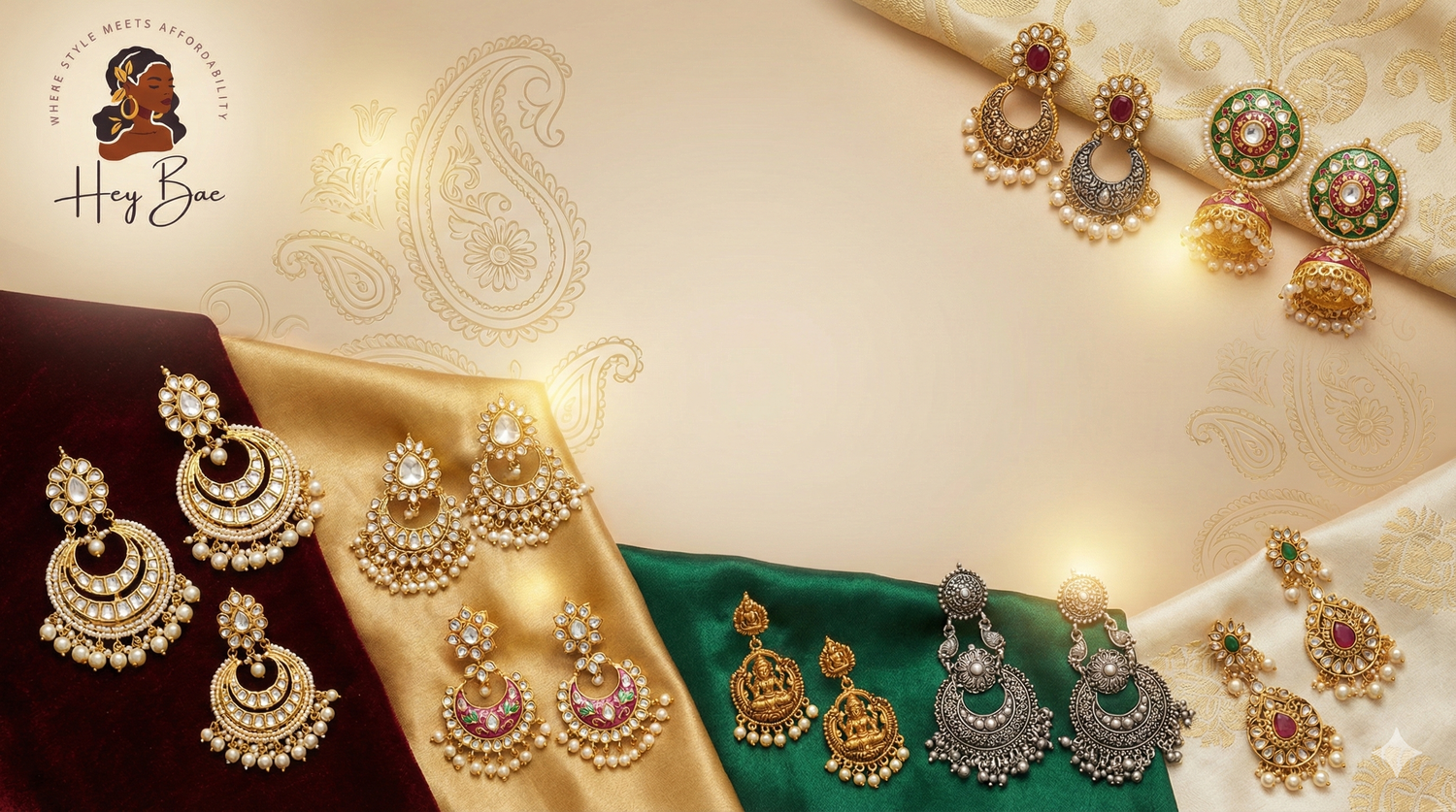 Ethnic Earrings for Women – Kundan, Polki, Jhumka & Traditional Designs